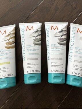 New - MoroccanOil color Depositing Mask Lot, Champagne and Platinum 6.7oz